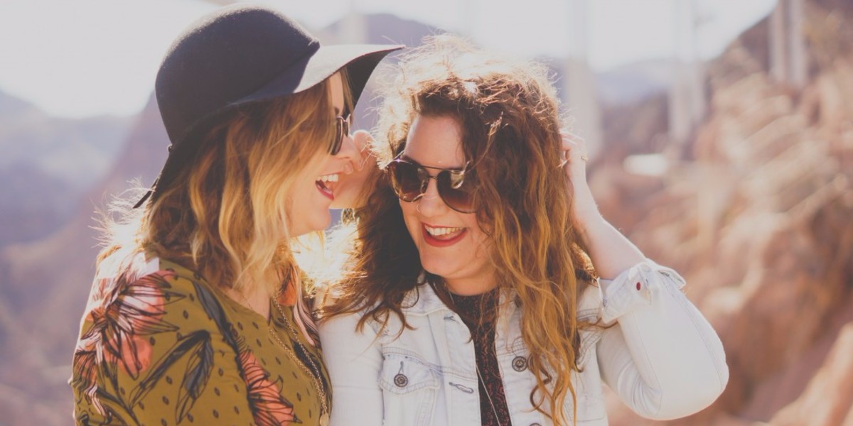 two ladies gossiping