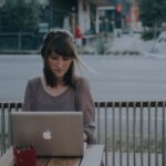 girl working on a computer