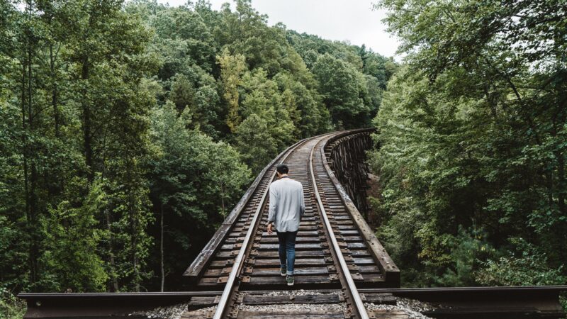 walking on railroad tracks