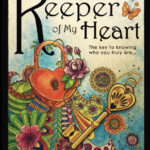 Colorful book cover The Keeper of My Heart with heart, key, and floral patterns.