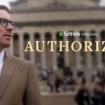 Man in suit and glasses stands in front of a building with Authorized text overlay, promoting Faithlife Original content.