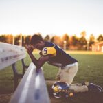 football player praying