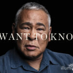 Man with I Want to Know text overlay, promoting illumiNations campaign for awareness and knowledge sharing.
