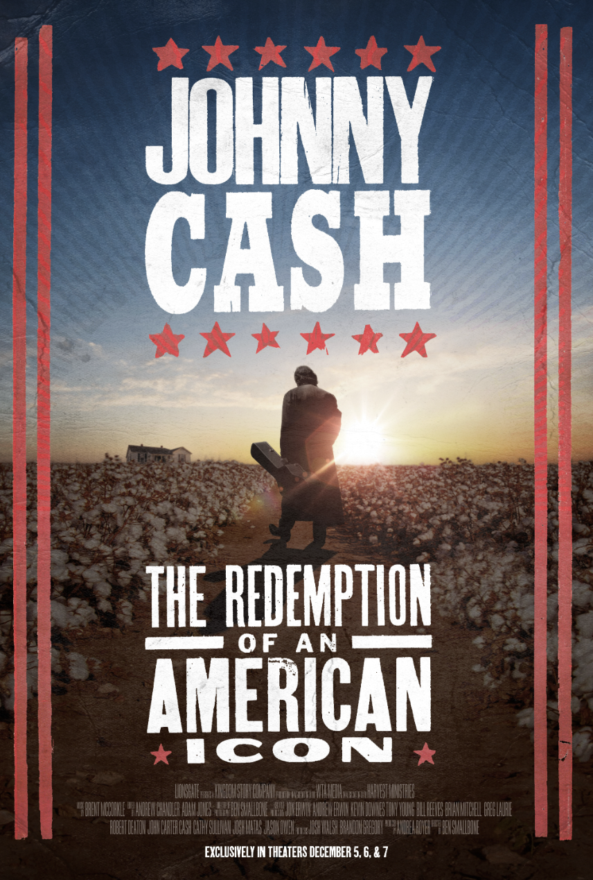 Johnny Cash documentary poster: The Redemption of an American Icon. Exclusive in theaters Dec 5-7.