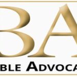 Bible Advocate logo with initials 'BA' in gold and text below on a white background.