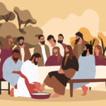 Jesus washes the feet of the apostles