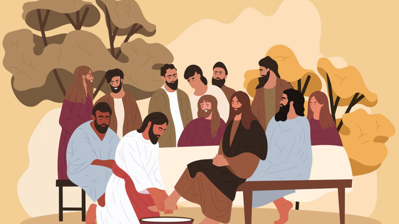 Jesus washes the feet of the apostles