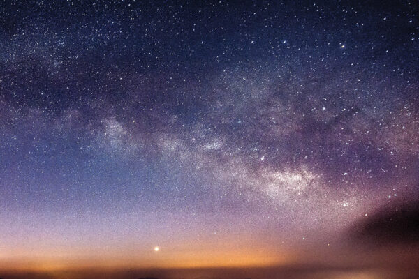 Milky Way Galaxy over Mountain at Night, Deogyusan mountain.