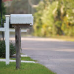 Typical american outdoors mail box on suburban street side