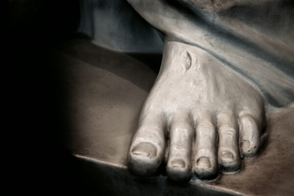 Sculpture of Foot of Jesus with Nail Marks Wounds Crucifixion